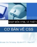 Bài giảng Nhập môn HTML và thiết kế Web: Bài 6 - Cơ bản về CSS