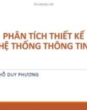 Bài giảng Phân tích thiết kế hệ thống thông tin: Chương 3 - Phan Hồ Duy Phương