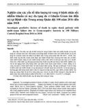 Nghiên cứu các yếu tố tiên lượng tử vong ở bệnh nhân sốc nhiễm khuẩn có suy đa tạng do vi khuẩn Gram âm điều trị tại Bệnh viện Trung ương Quân đội 108 năm 2016 đến năm 2018