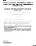 Tình trạng dinh dưỡng và một số yếu tố liên quan của sinh viên năm thứ nhất và năm thứ ba tại trường Đại học Y Hà Nội năm 2023
