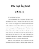 Các loại ống kính CANON