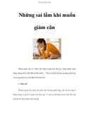 Những sai lầm khi muốn giảm cân