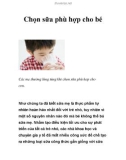 Chọn sữa phù hợp cho bé