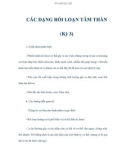 CÁC DẠNG RỐI LOẠN TÂM THẦN (Kỳ 3)