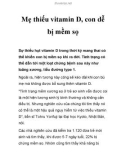 Mẹ thiếu vitamin D, con dễ bị mềm sọ