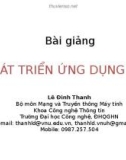 Bài giảng Phát triển ứng dụng web: Bài 2 - Lê Đình Thanh