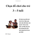 Chọn đồ chơi cho trẻ 3 – 5 tuổi