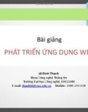 Bài giảng Phát triển ứng dụng web: Chương 10 - Lê Đình Thanh