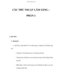 CÁC THỦ THUẬT LÂM SÀNG – PHẦN 2