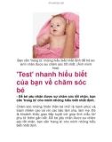 'Test' nhanh hiểu biết của bạn về chăm sóc bé