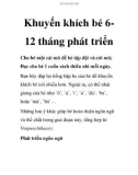 Khuyến khích bé 612 tháng phát triển