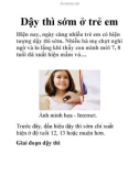 Dậy thì sớm ở trẻ em