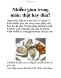 Nhiễm giun trong máu: thật hay đùa?