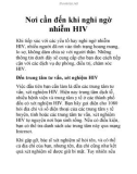 Nơi cần đến khi nghi ngờ nhiễm HIV