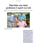 Phát hiện sớm bệnh parkinson ở người cao tuổi