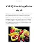 Chế độ dinh dưỡng tốt cho phụ nữ