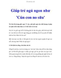 Giúp trẻ ngủ ngon như cún con no sữa