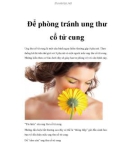 Để phòng tránh ung thư cổ tử cung