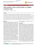 Folk medicine used to heal malaria in Calabria (southern Italy)