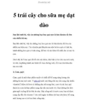 5 trái cây cho sữa mẹ dạt dào