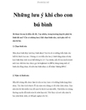 Những lưu ý khi cho con bú bình