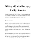 Những việc cần làm ngay khi bị cảm cúm