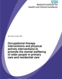 Occupational therapy interventions and physical activity interventions to promote the mental wellbeing of older people in primary care and residential care