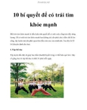 10 bí quyết để có trái tim khỏe mạnh