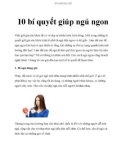 10 bí quyết giúp ngủ ngon