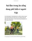 Sai lầm trong ăn uống đang phổ biến ở người Việt