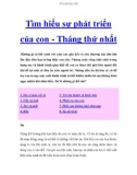 Tìm hiểu sự phát triển của con - Tháng thứ nhất