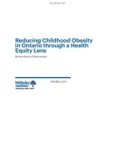 Reducing Childhood Obesity in Ontario through a Health Equity Lens