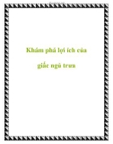 Khám phá lợi ích của giấc ngủ trưa