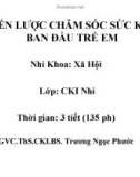 CHIẾN LƯỢC CHĂM SÓC SỨC KHỎE BAN ĐẦU TRẺ EM