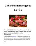 Chế độ dinh dưỡng cho các bà bầu