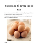 Các món ăn bổ dưỡng cho bà bầu