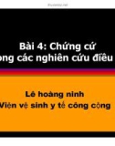 Bài giảng Y học chứng cứ: Bài 4 - PGS.TS. Lê Hoàng Ninh