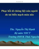 Bài giảng Y học cổ truyền: Phục hồi di chứng liệt nửa người do tai biến mạch máu não - ThS. Nguyễn Thị Hạnh (ĐH Y khoa Thái Nguyên)