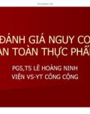 Bài giảng: Đánh giá nguy cơ an toàn thực phẩm - PGS,TS. Lê Hoàng Ninh