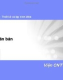 Bài giảng Thiết kế và lập trình Web - Bài 2: HTML Căn bản