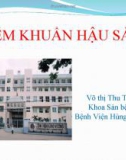 Bài giảng Nhiễm khuẩn hậu sản - Võ Thị Thu Thủy