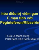 Bài giảng Tối ưu hóa điều trị viêm gan siêu vi C mạn tính với Peginteferon/Ribavirin - TS.BS. Lê Mạnh Hùng