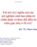 Bài giảng Vai trò và ý nghĩa của các xét nghiệm sinh học phân tử trong chẩn đoán và theo dõi điều trị bệnh viêm gan siêu vi B và C - BS.TS. Phạm Hùng Vân