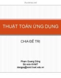 Bài giảng Thuật toán ứng dụng: Chia để trị