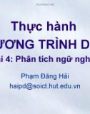 Bài giảng Thực hành chương trình dịch: Bài 4 - Phạm Đăng Hải