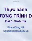 Bài giảng Thực hành chương trình dịch: Bài 5 - Phạm Đăng Hải