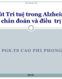 Bài giảng Sa sút trí tuệ trong Alzheimer: Chẩn đoán và điều trị