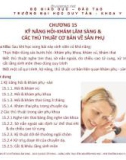 Bài giảng Tiền lâm sàng về kỹ năng lâm sàng - Chương 15