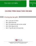 Bài giảng Tin học cơ bản - Chương 3: Chương trình soạn thảo văn bản