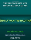 Bài giảng Bệnh lý van tim hậu thấp